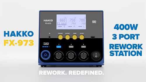 TestEquity: Hakko FX973-013 Rework Station, 3-Port, 400W, 120V